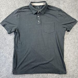 Free Fly Polo Shirt Mens Medium Charcoal Gray Pocket Comfort Soft Knit Casual